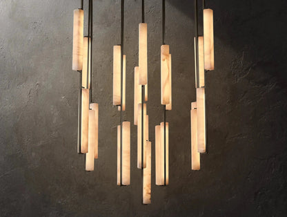 Audubam Alabaster Round Chandelier - Zelno Lighting