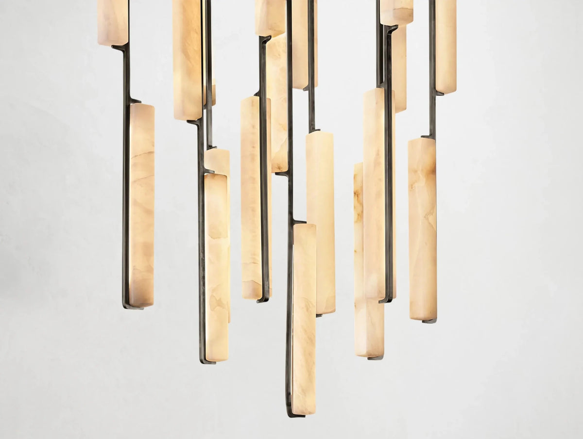 Audubam Alabaster Round Chandelier - Zelno Lighting