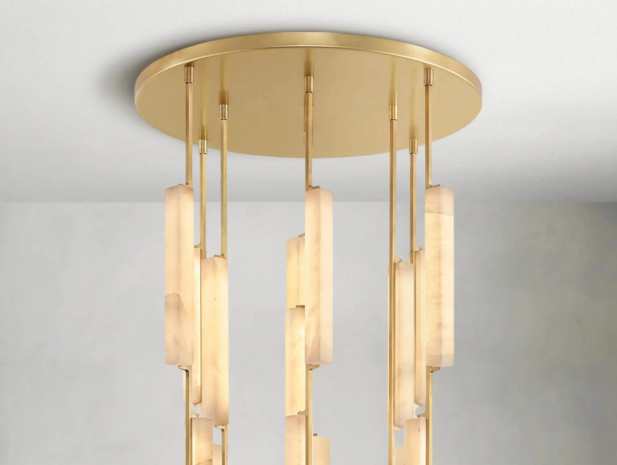 Audubam Alabaster Round Chandelier - Zelno Lighting