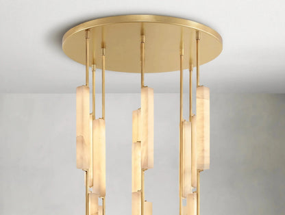 Audubam Alabaster Round Chandelier - Zelno Lighting