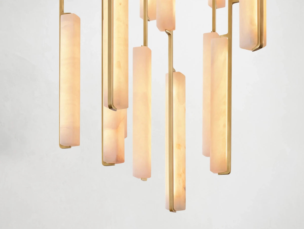 Audubam Alabaster Round Chandelier - Zelno Lighting