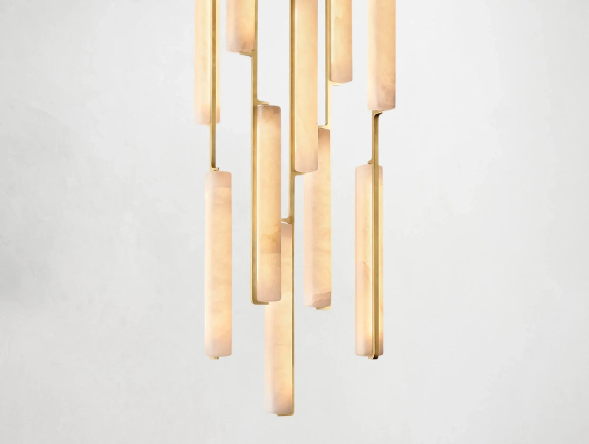 Audubam Alabaster Round Chandelier - Zelno Lighting