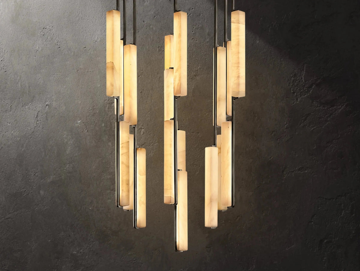 Audubam Alabaster Round Chandelier - Zelno Lighting