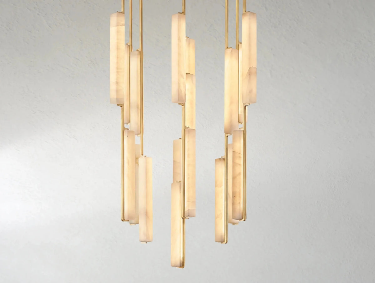 Audubam Alabaster Round Chandelier - Zelno Lighting