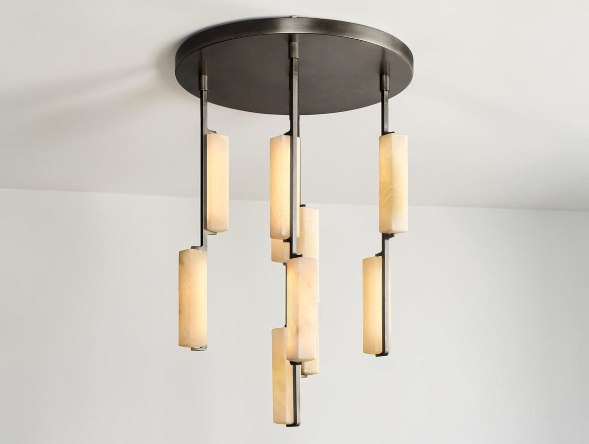 Audubam Alabaster Round Chandelier - Zelno Lighting