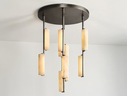 Audubam Alabaster Round Chandelier - Zelno Lighting