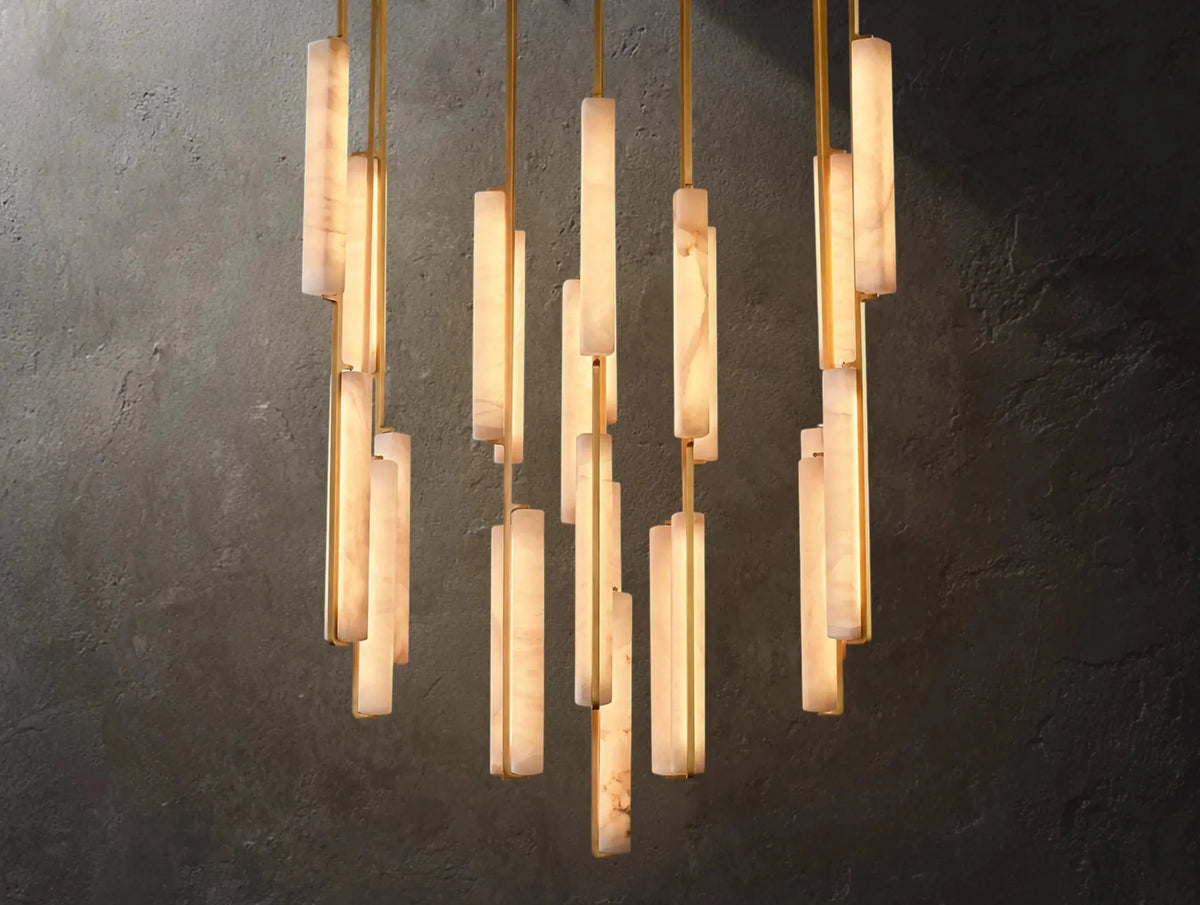 Audubam Alabaster Round Chandelier - Zelno Lighting