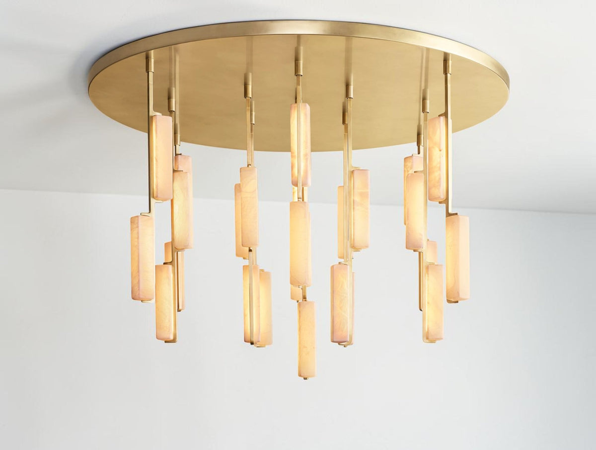 Audubam Alabaster Round Chandelier - Zelno Lighting
