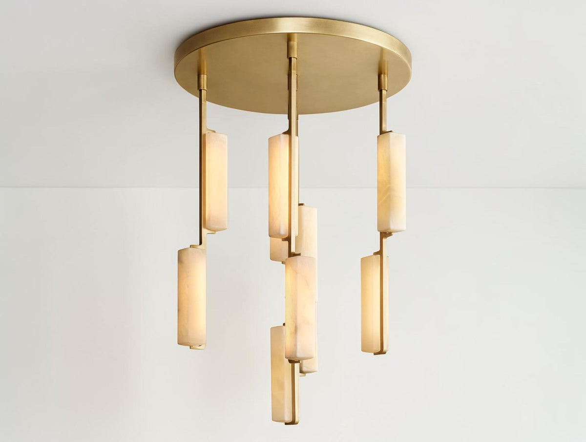 Audubam Alabaster Round Chandelier - Zelno Lighting