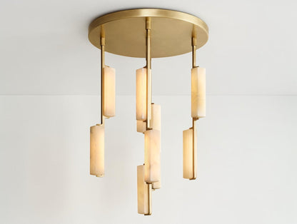 Audubam Alabaster Round Chandelier - Zelno Lighting
