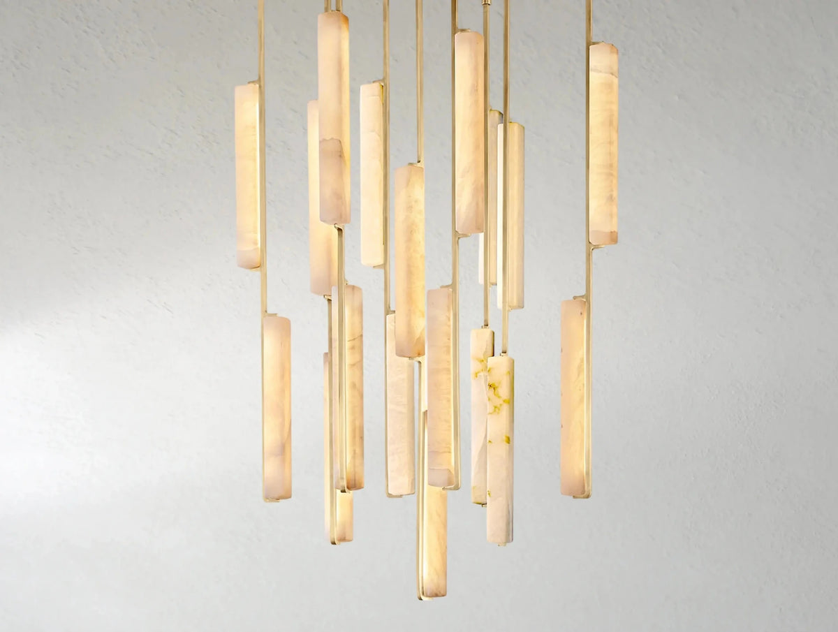 Audubam Alabaster Round Chandelier - Zelno Lighting