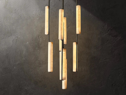 Audubam Alabaster Round Chandelier - Zelno Lighting