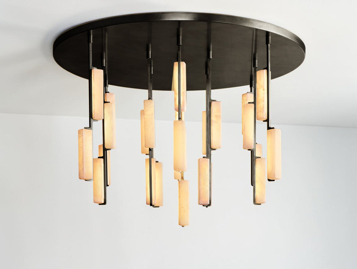 Audubam Alabaster Round Chandelier - Zelno Lighting