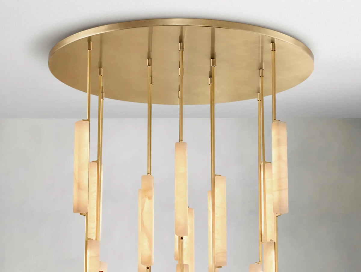 Audubam Alabaster Round Chandelier - Zelno Lighting