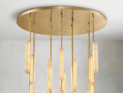 Audubam Alabaster Round Chandelier - Zelno Lighting