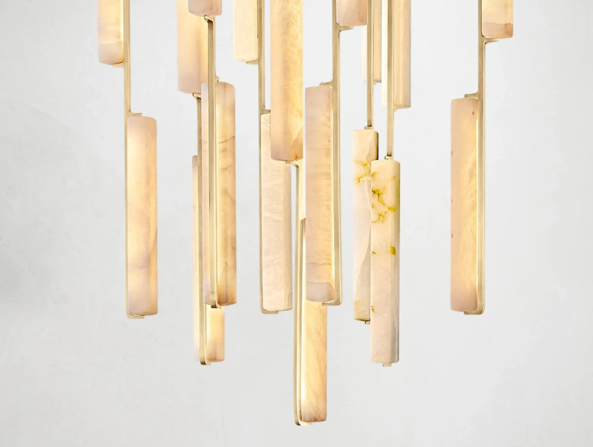 Audubam Alabaster Round Chandelier - Zelno Lighting
