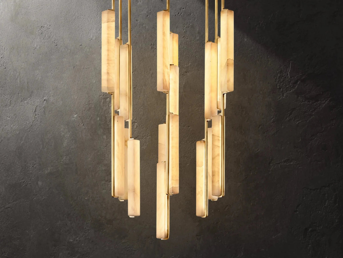 Audubam Alabaster Round Chandelier - Zelno Lighting
