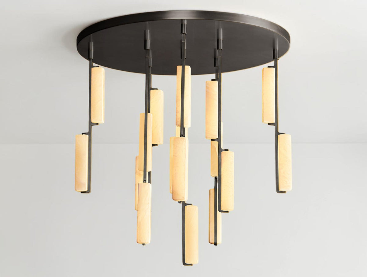 Audubam Alabaster Round Chandelier - Zelno Lighting