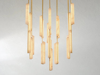 Audubam Alabaster Round Chandelier - Zelno Lighting