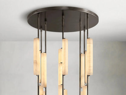 Audubam Alabaster Round Chandelier - Zelno Lighting