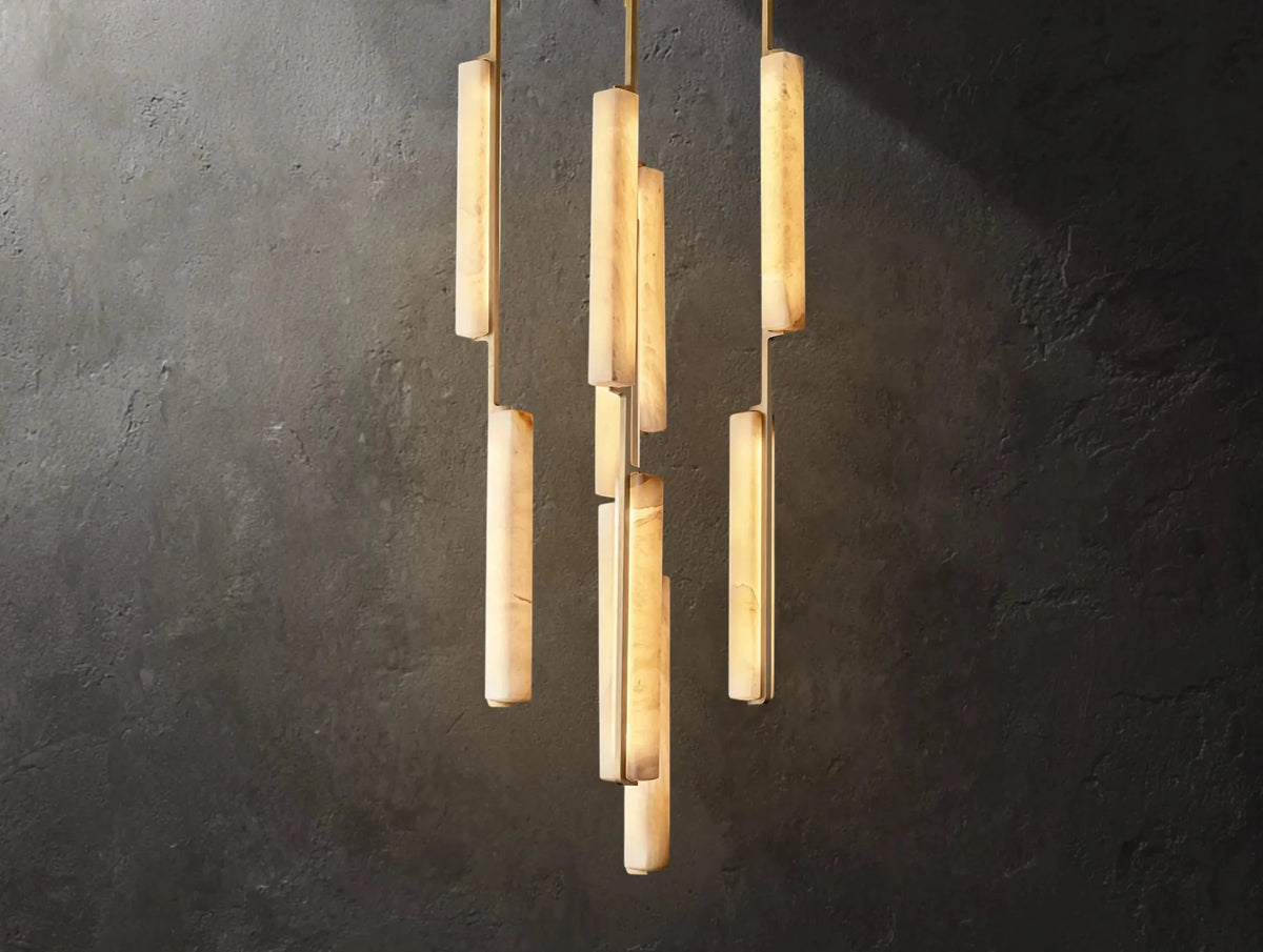 Audubam Alabaster Round Chandelier - Zelno Lighting