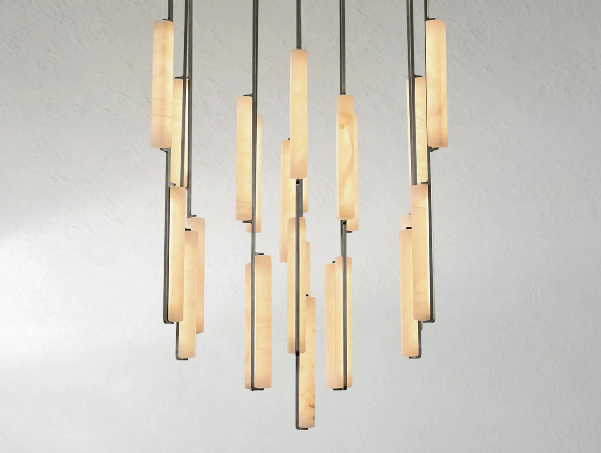 Audubam Alabaster Round Chandelier - Zelno Lighting