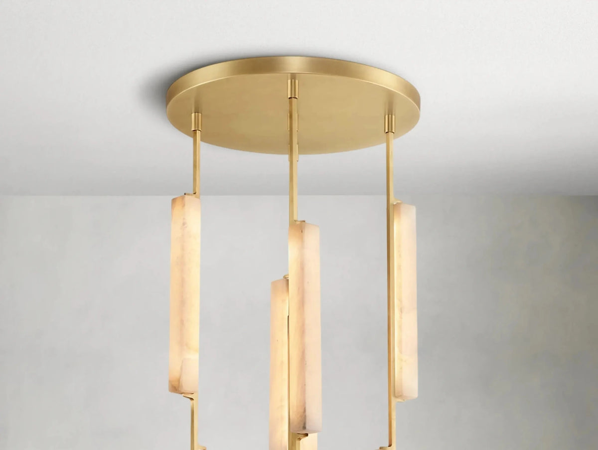 Audubam Alabaster Round Chandelier - Zelno Lighting