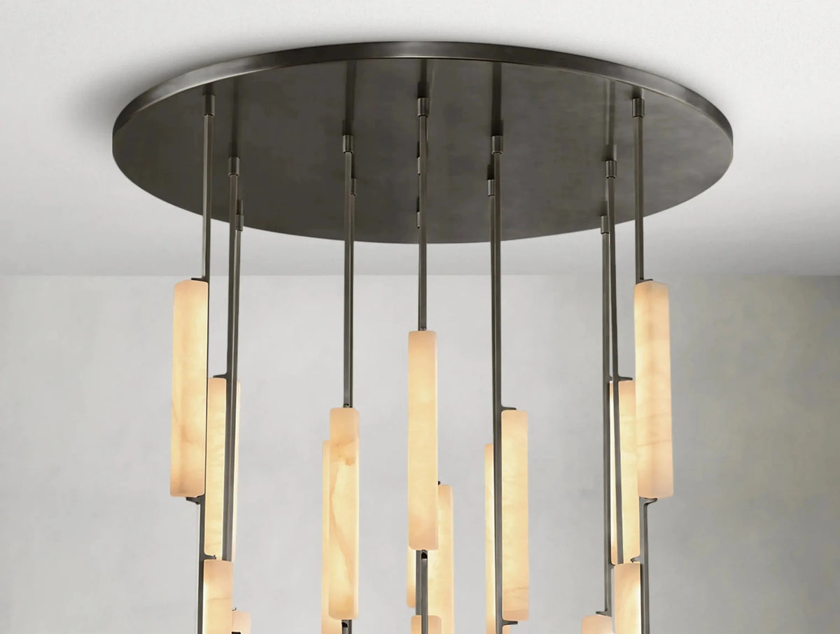 Audubam Alabaster Round Chandelier - Zelno Lighting