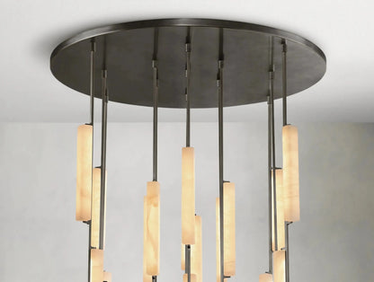 Audubam Alabaster Round Chandelier - Zelno Lighting