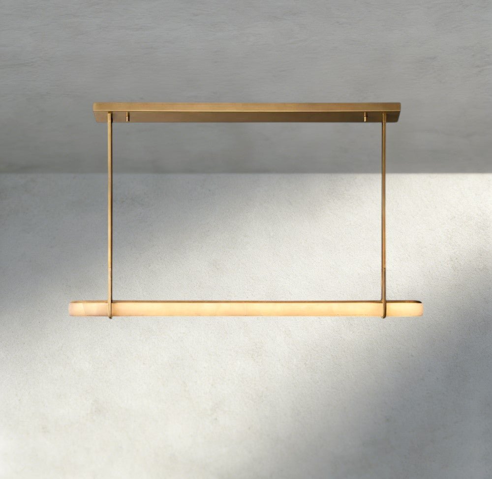 Audubam Alabaster Single Bar Linear Chandelier - Zelno Lighting