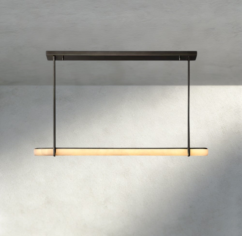 Audubam Alabaster Single Bar Linear Chandelier - Zelno Lighting