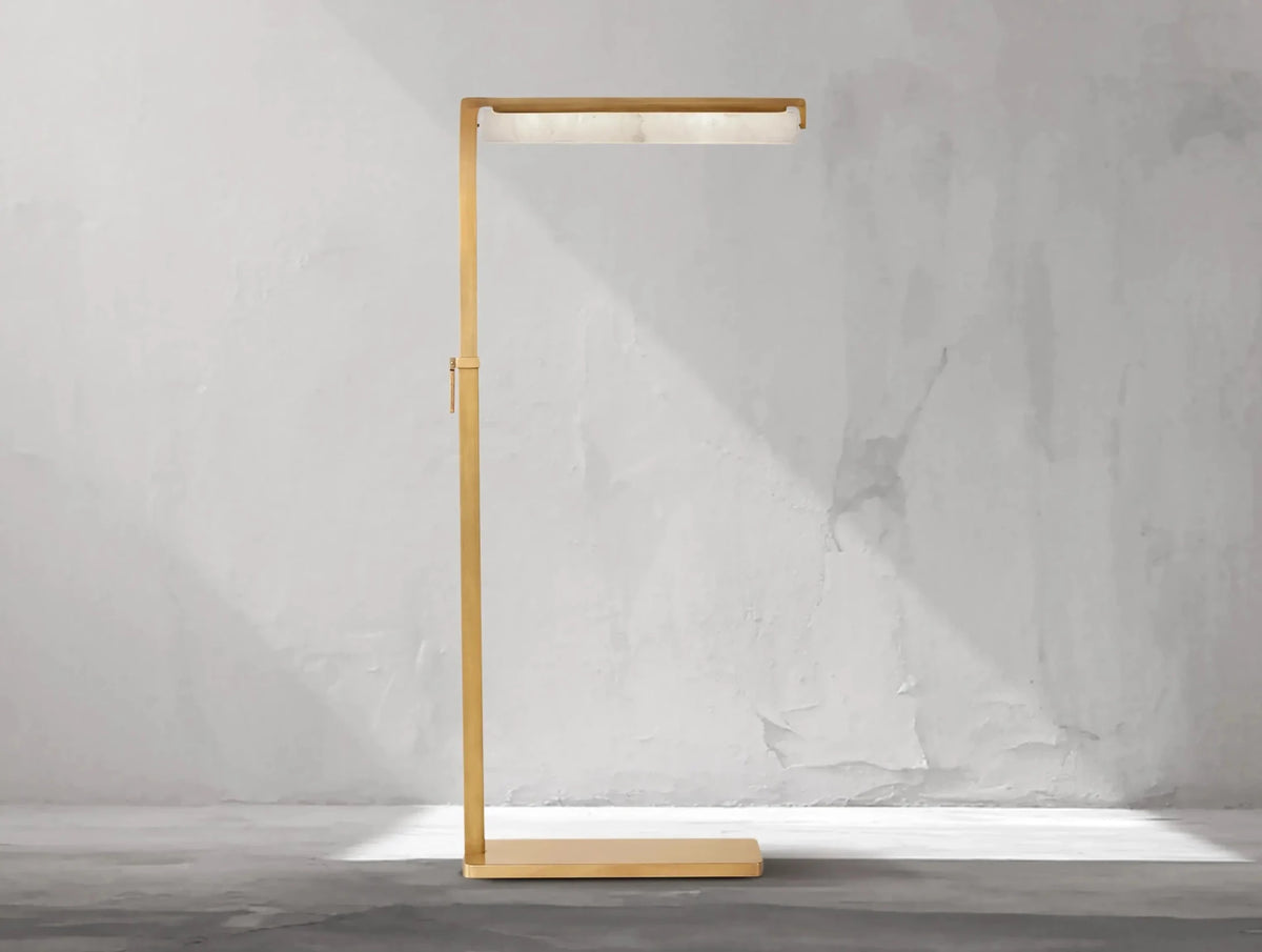 Audubam Alabaster Task Floor Lamp - Zelno Lighting