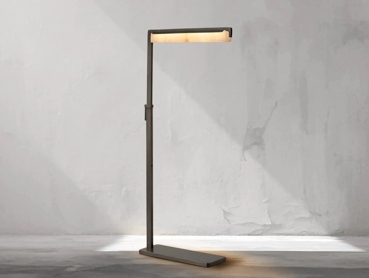Audubam Alabaster Task Floor Lamp - Zelno Lighting