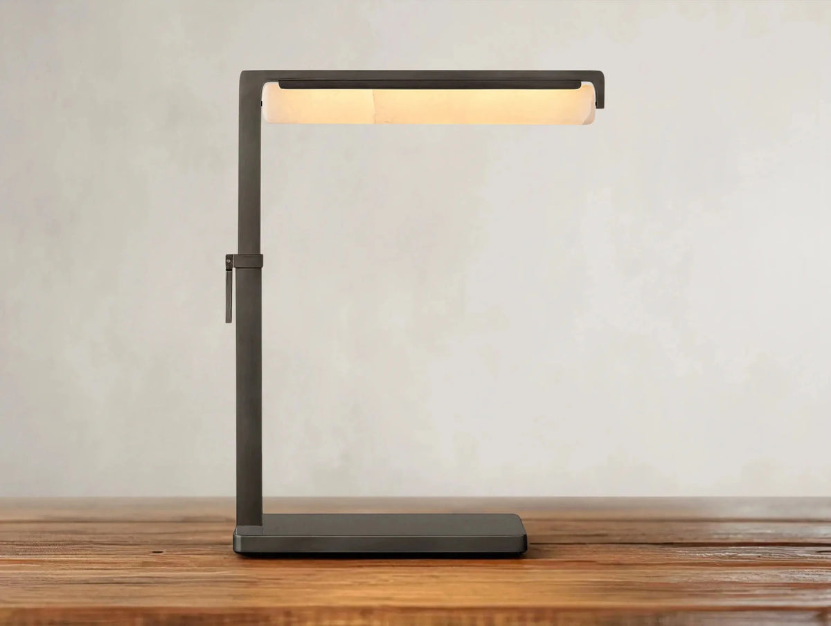 Audubam Alabaster Task Table Lamp - Zelno Lighting