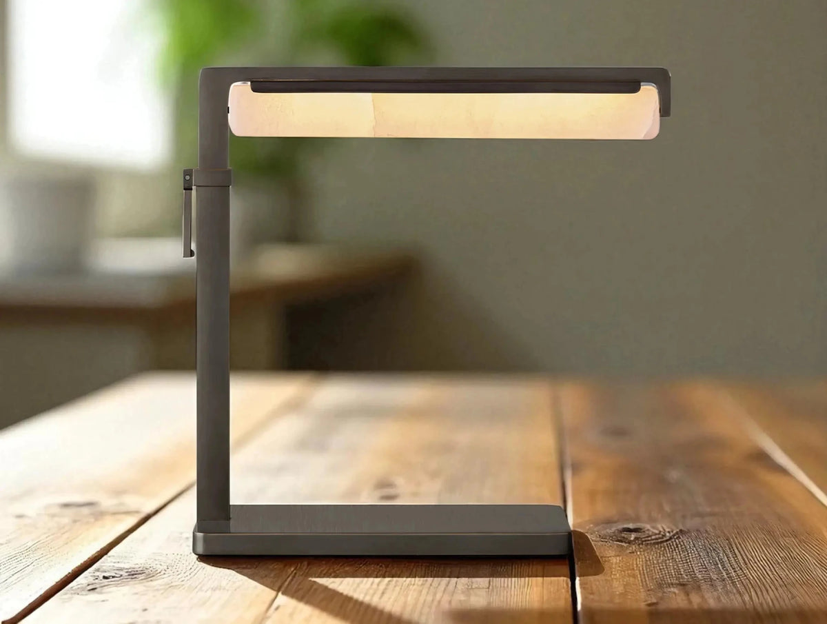 Audubam Alabaster Task Table Lamp - Zelno Lighting