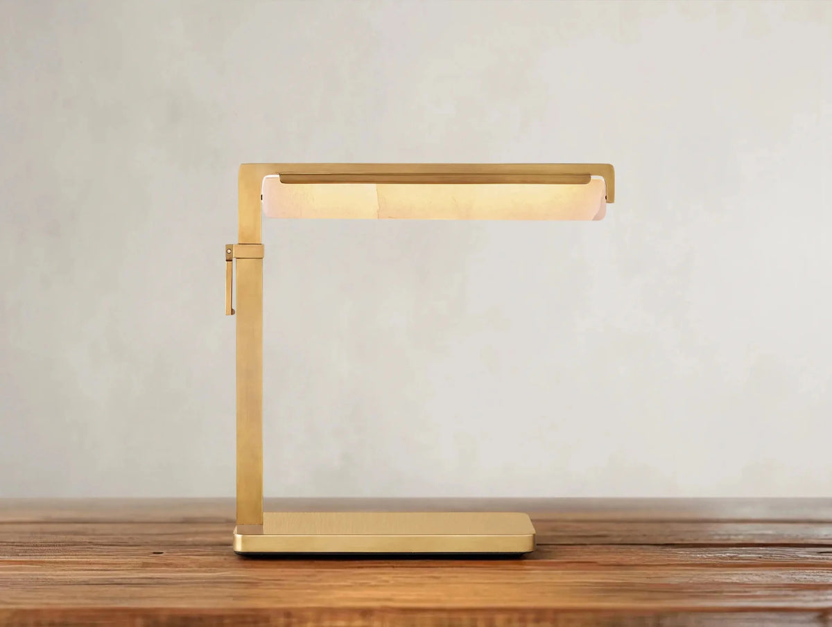 Audubam Alabaster Task Table Lamp - Zelno Lighting