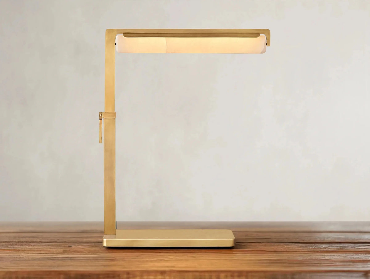 Audubam Alabaster Task Table Lamp - Zelno Lighting