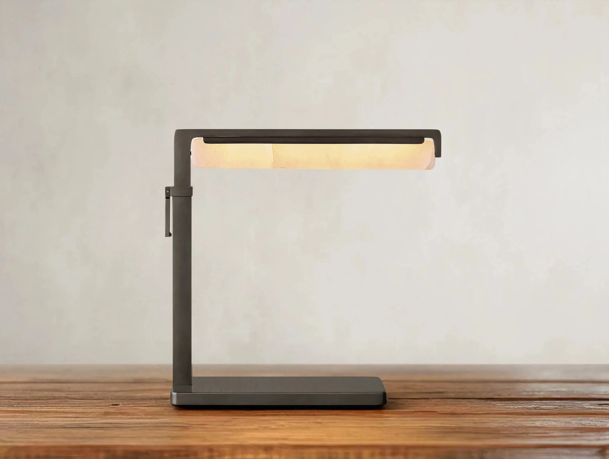Audubam Alabaster Task Table Lamp - Zelno Lighting