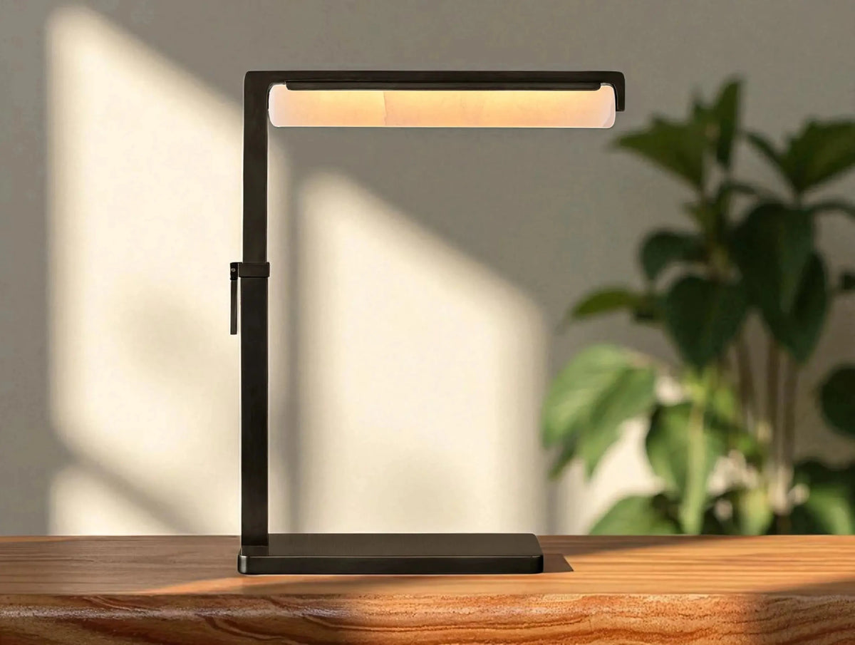Audubam Alabaster Task Table Lamp - Zelno Lighting