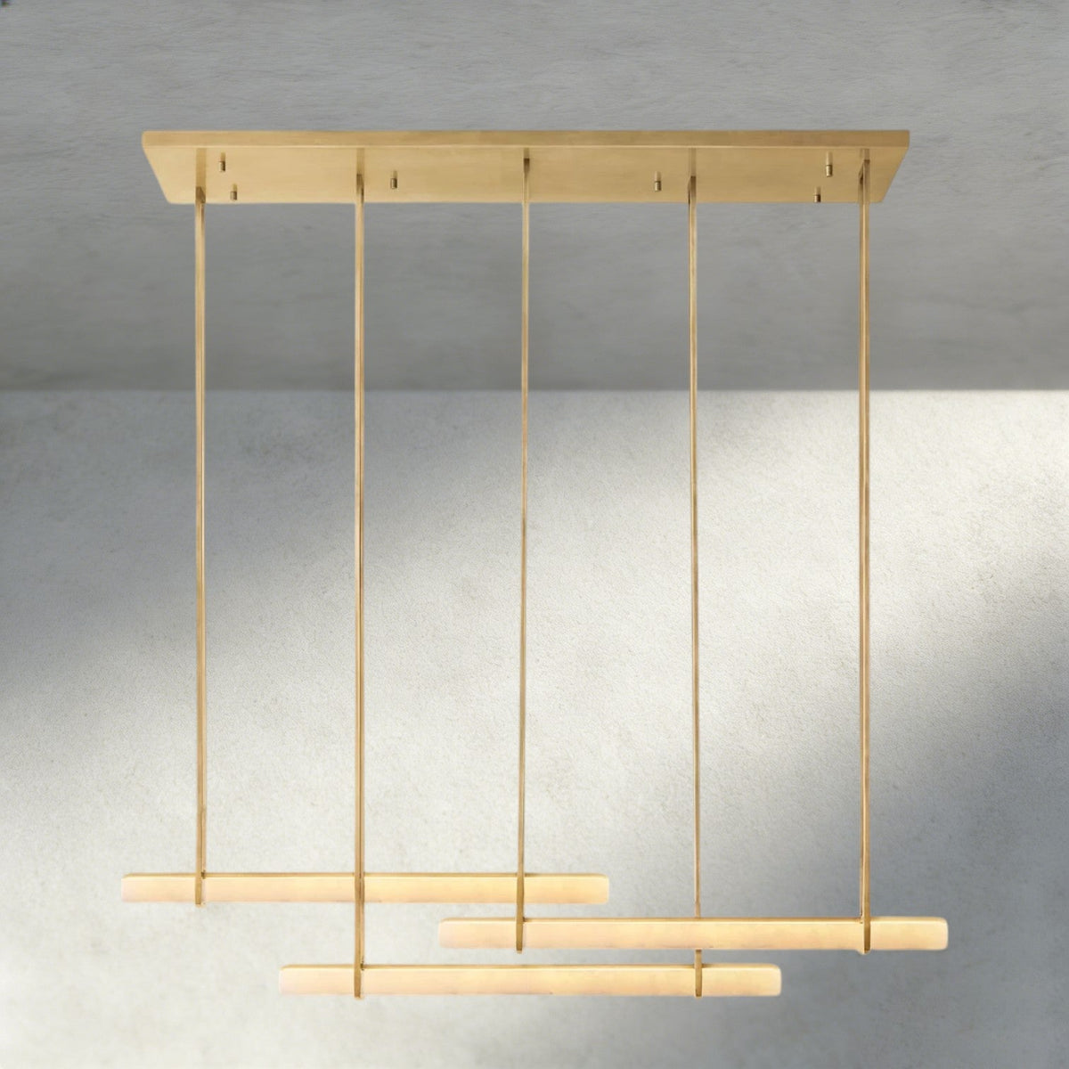 Audubam Alabaster Triple Bar Linear Chandelier - Zelno Lighting