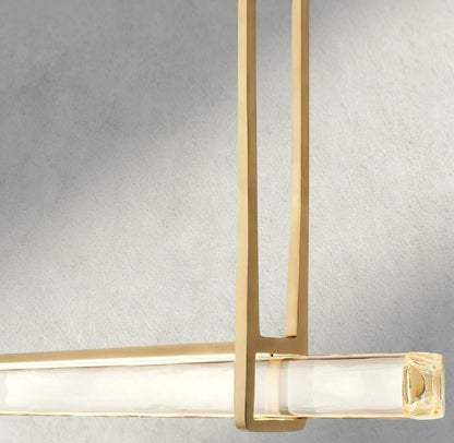 Audubam Crystal Linear Single Bar Chandelier - Zelno Lighting