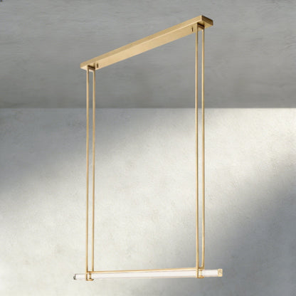 Audubam Crystal Linear Single Bar Chandelier - Zelno Lighting