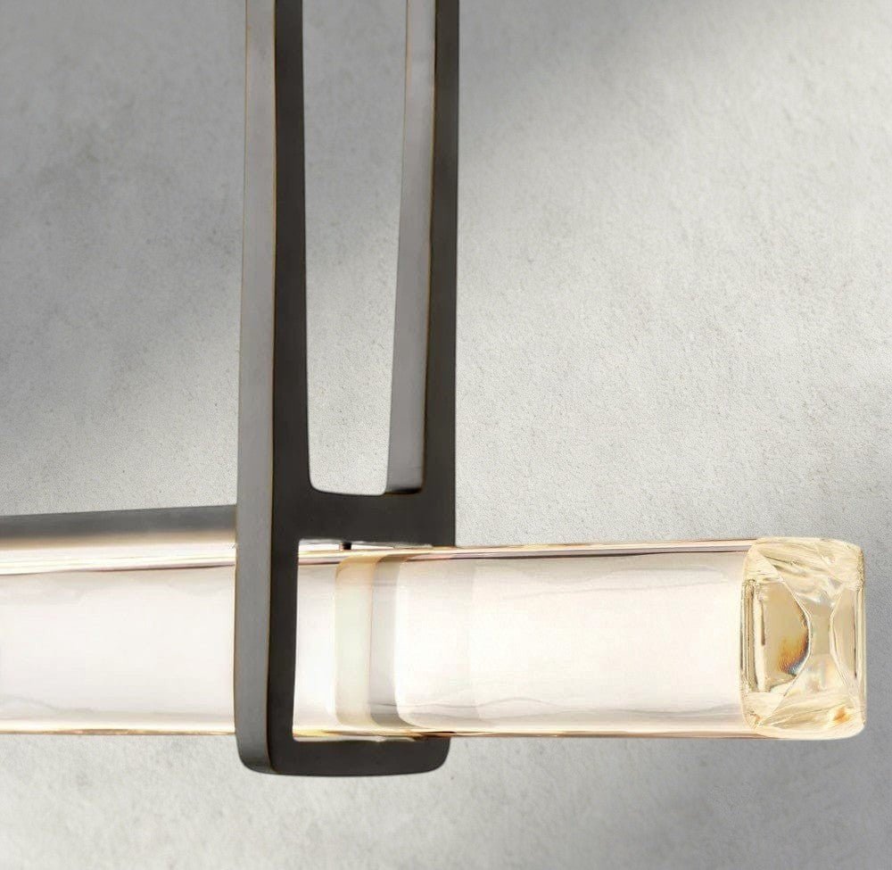 Audubam Crystal Linear Single Bar Chandelier - Zelno Lighting