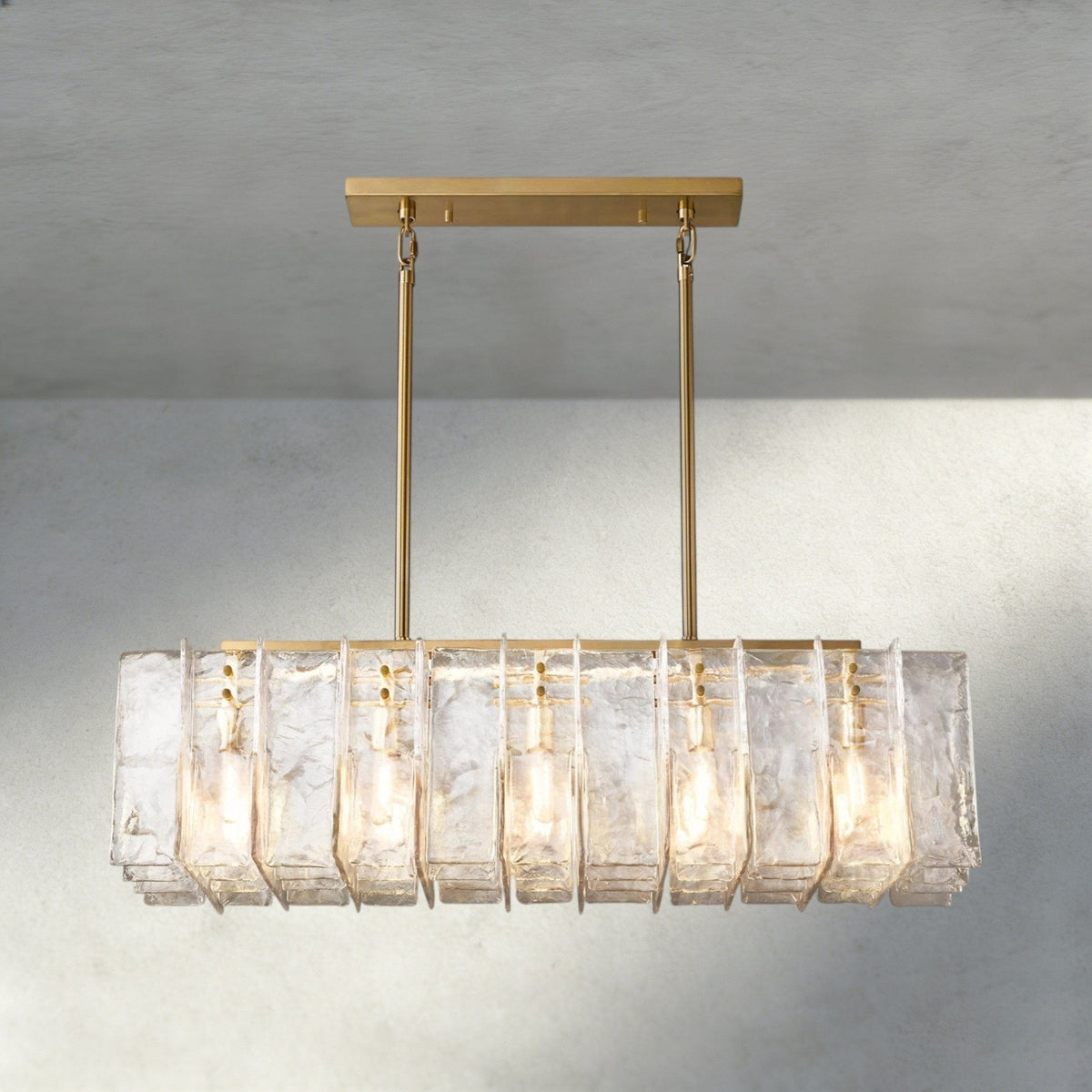 Aurelle Clear Glass Linear Chandelier - Zelno Lighting