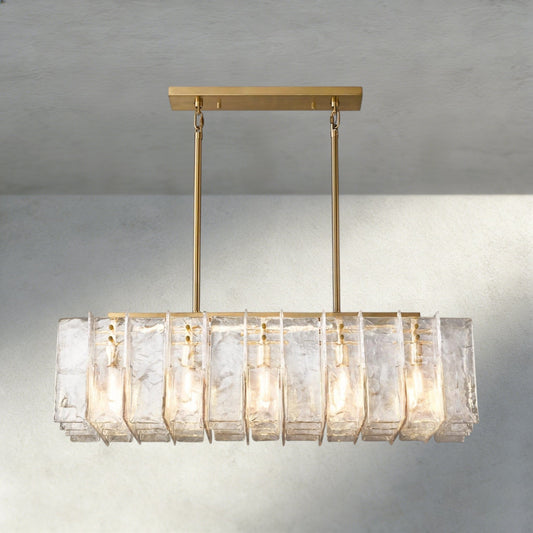 Aurelle Clear Glass Linear Chandelier - Zelno Lighting