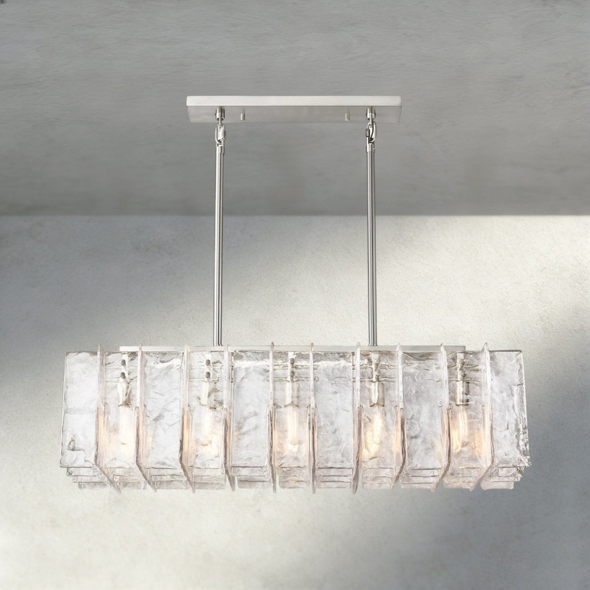 Aurelle Clear Glass Linear Chandelier - Zelno Lighting