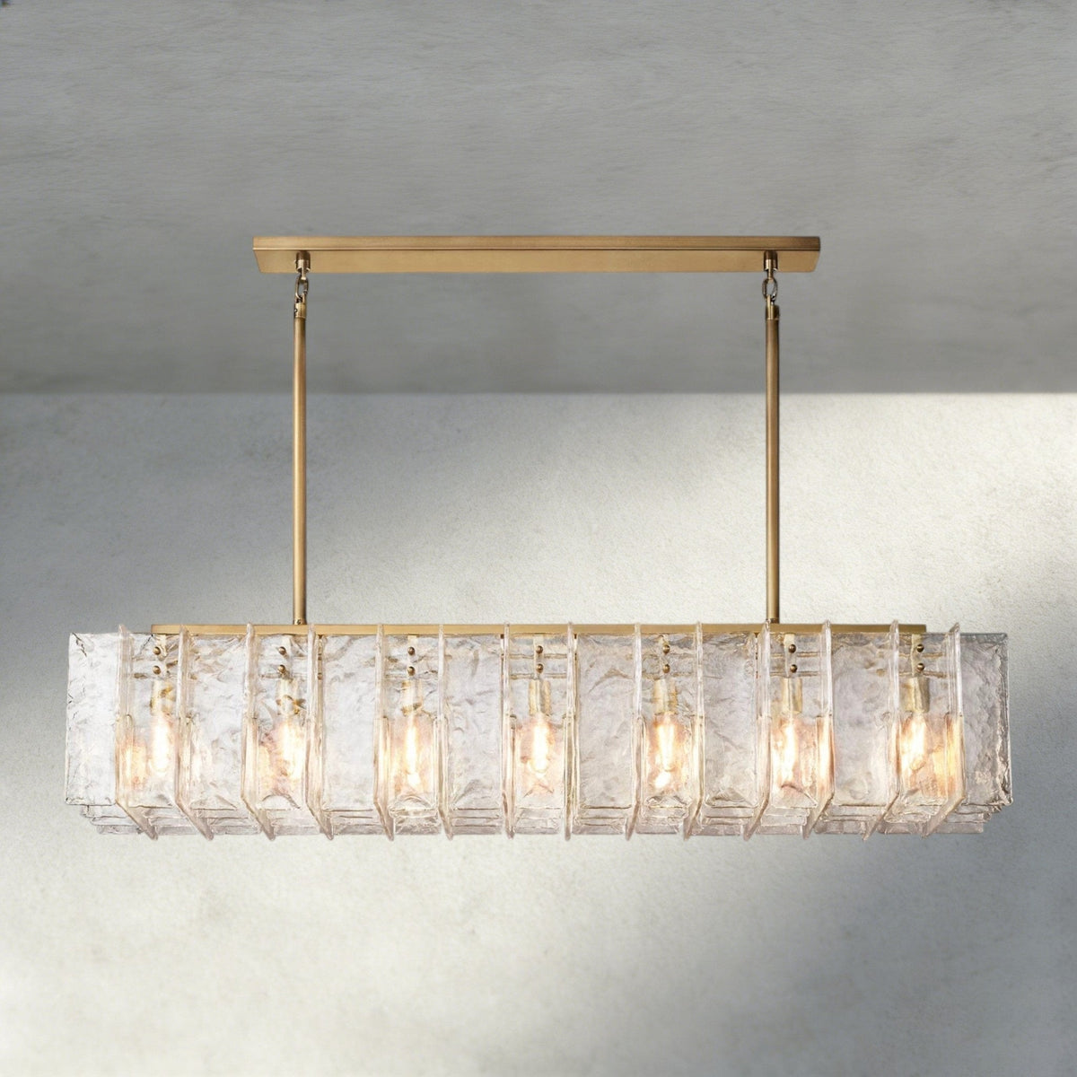 Aurelle Clear Glass Linear Chandelier - Zelno Lighting