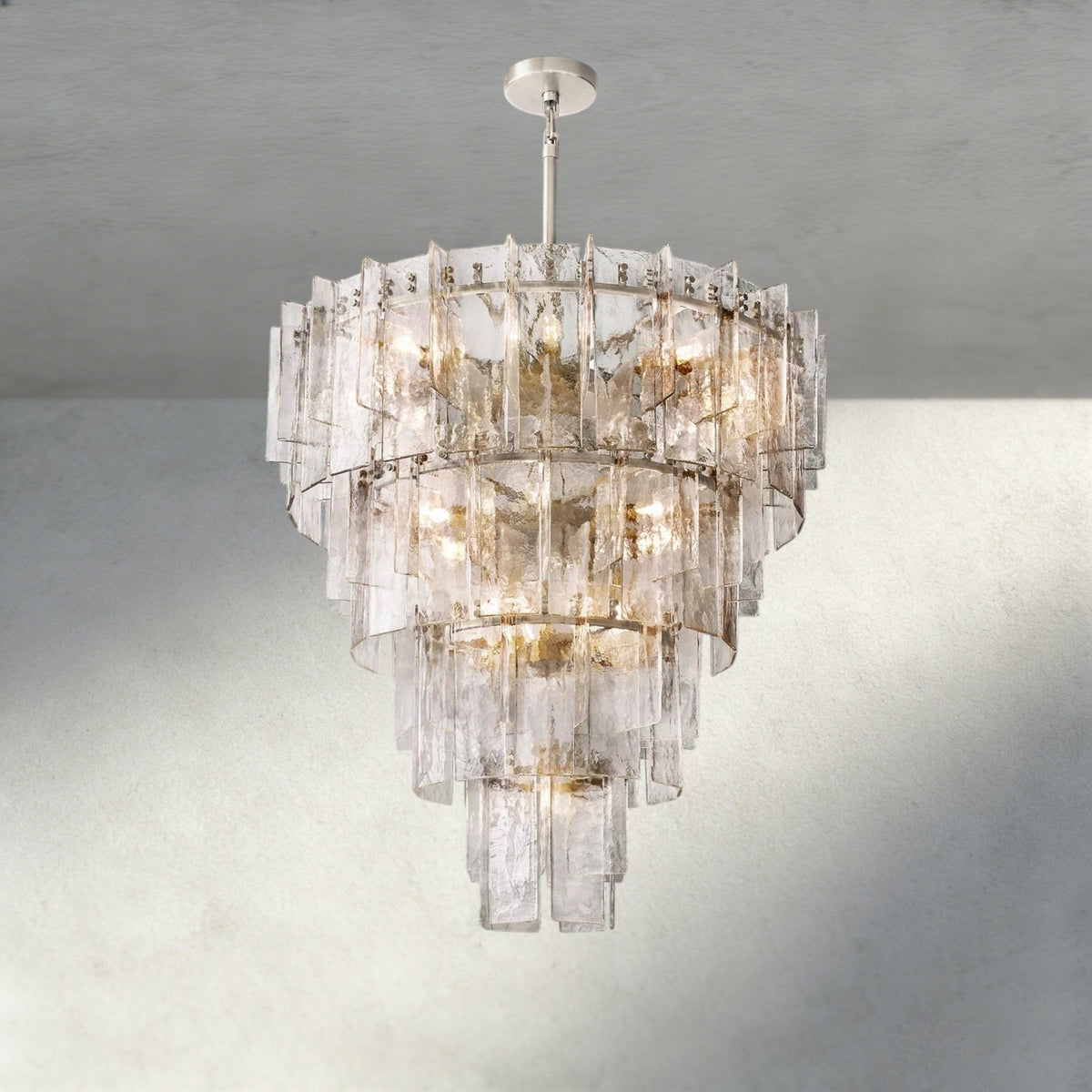 Aurelle Clear Glass Tiered Round Chandelier - Zelno Lighting