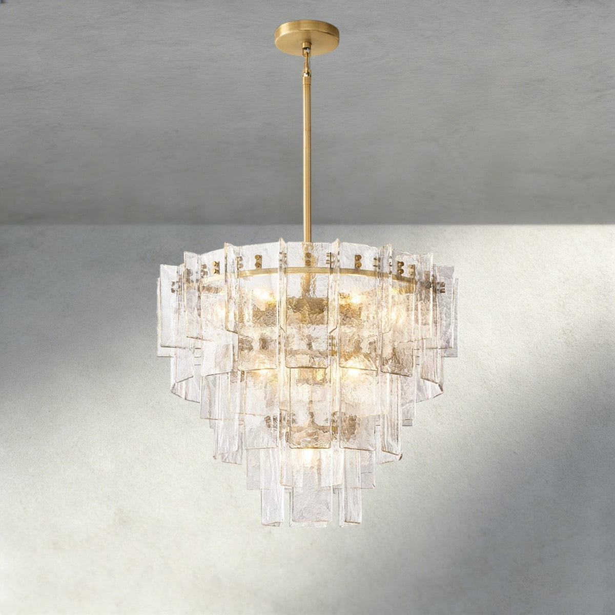 Aurelle Clear Glass Tiered Round Chandelier - Zelno Lighting