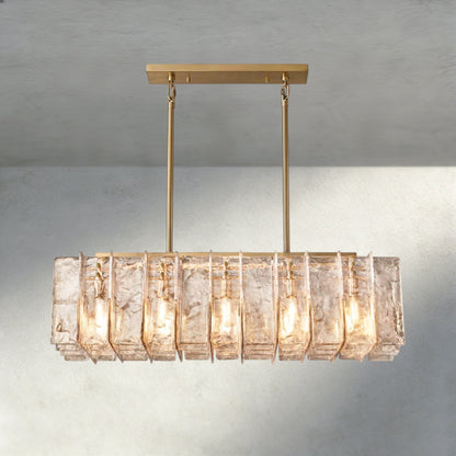 Aurelle Smoke Glass Linear Chandelier - Zelno Lighting